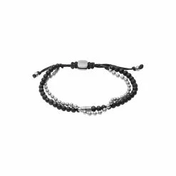 Bracelet FOSSIL Vintage Casual En Acier Et Pierre De Lave