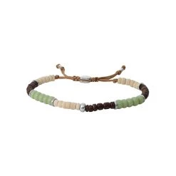 Bracelet Fossil Joyful Expression En Lien Brun Et Acier
