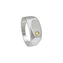 Bague Jourdan Bijoux Noir Lord En Acier Et Diamant