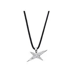 Pendentif Sur Cordon Mauboussin Étoile Inconnue En Or Blanc Et Diamants