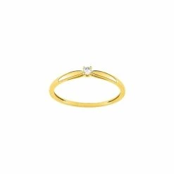 Bague En Or Jaune Et Diamant 0.04ct