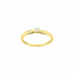 Bague En Or Jaune Et Diamant 0.072ct
