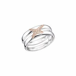 Bague Mauboussin Etoilement D, Argent, Or Rose Et Diamants
